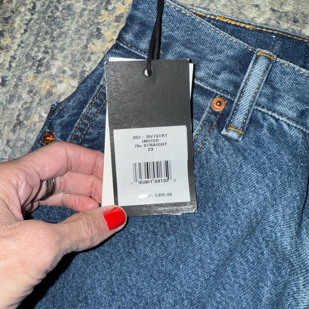 Re/Done Classic Indigo Straight Leg Jeans - Picture 3 of 9